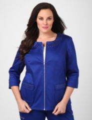 Sateen Jewel Neck Jacket