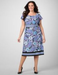 Paisley Panel Dress by Catherines