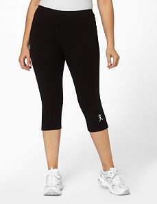 Black Side Vent Logo Capris by A BIG ATTITUDE