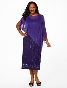 Sheer Angles Jacket Dress by Catherines