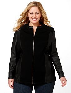 Faux Leather Jacket by Catherines