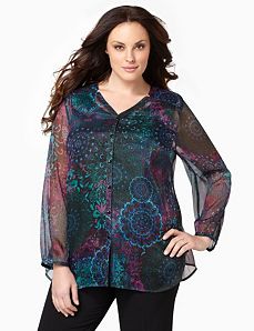 Medallion Dream Duet Blouse by CATHERINES