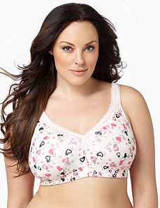 Serenada&reg; No-Wire Hearts Cotton Comfort Bra