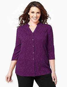 Floral Jacquard Blouse