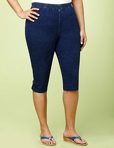 Pull-On Denim Capri