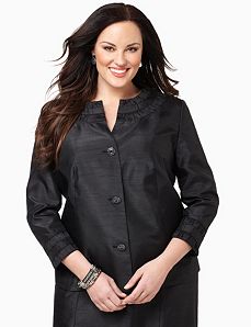 Shantung Ruffle Jacket by CATHERINES