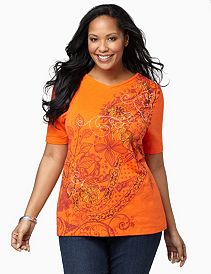 Paisleys Ablaze V-Neck