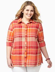 Soft Plaid Buttonfront