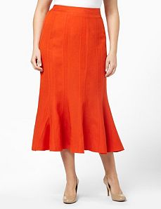 Linen Seamed Skirt
