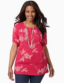 Embroidered Gauze Peasant