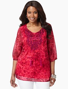 Hydrangea Peasant Top