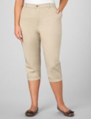 Roll Cuff Twill Capris