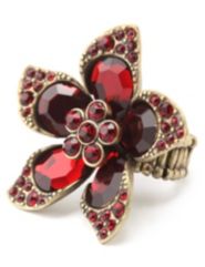 Opened Petals Rhinestone Ring