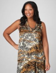 Charmeuse Spotted Cowlneck Top