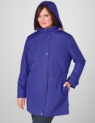 Zip-Front Glossy Jacket by Catherines