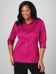 Sateen Pintuck Top by Catherines