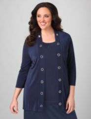 Sleek Grommet Jacket by Catherines