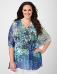 Illusion Sublimation Tied Tunic by Catherines