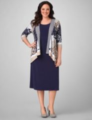 Border Print Jacket Dress