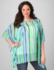 Lively Striped Poncho
