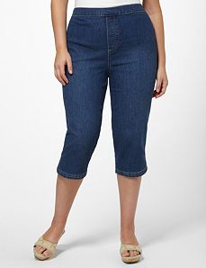 Curved Denim Capri
