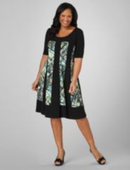 Modern Art Paneled Dress by Catherines