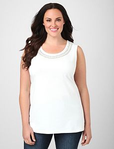 Embellished Scoopneck Tank
