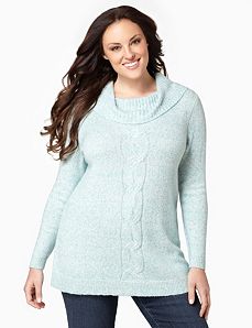 Cable Cowlneck Sweater