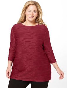 Jacquard Scoopneck Top