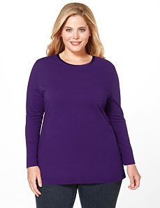Suprema Satin Trim Long-Sleeve Top