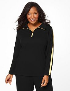 Ribbed Knit Top by CATHERINES