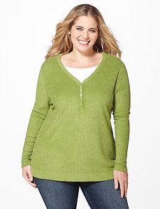 Brushed Fleece Top by CATHERINES