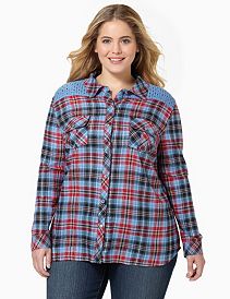 Crochet Plaid Buttonfront