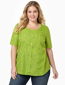 Gingham Peasant Top
