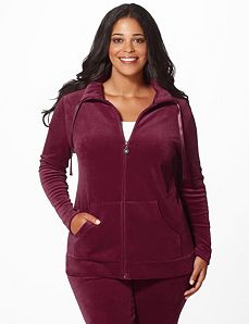Cozy Velour Jacket by Catherines