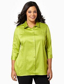 Silky Button-Front Shirt