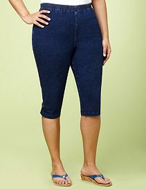 Pull-On Denim Capri
