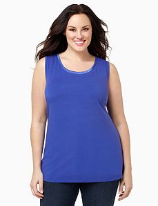 Suprema Satin Trim Tank by CATHERINES