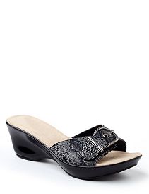 Snakeskin Buckle Wedge