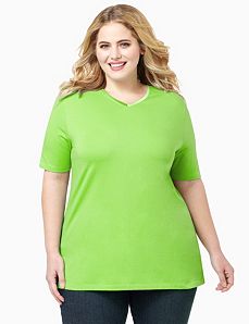 Suprema Satin Trim V-Neck