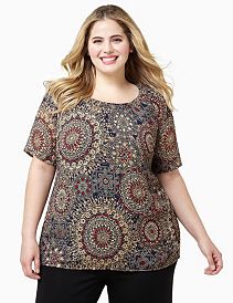 Medallion Embossed Blouse