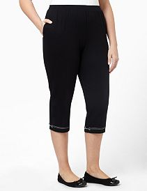 Silver Stripe Capri