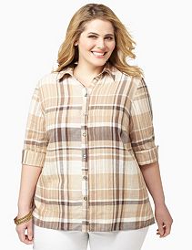 Soft Plaid Buttonfront