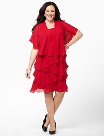 Chiffon Tiers Jacket Dress