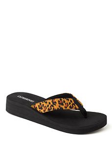Leopard Embellished Flip-Flops