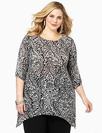 Herringbone Scroll Top