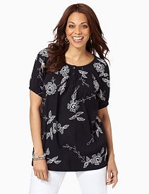Embroidered Gauze Peasant