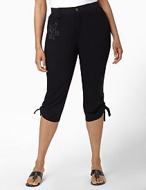 Vine Embroidery Capri