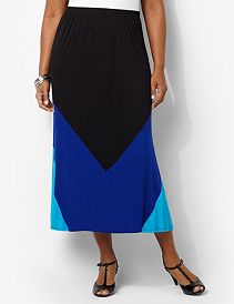 Colorblock Knit Skirt