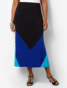 Colorblock Knit Skirt
